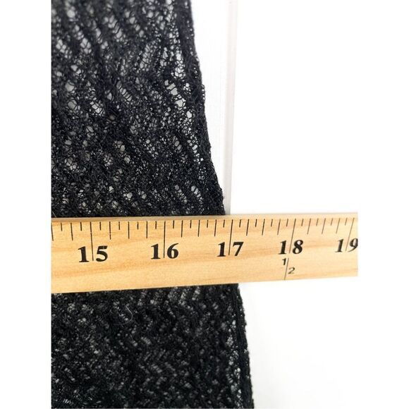 NWT $318 Eileen Fisher Sheer Hemp Herringbone Lace Open Knit Tank Dress Black - Picture 9 of 14